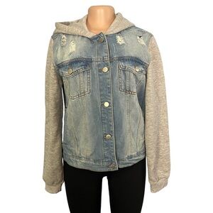 Ashley-Vintage-Charm Denim Hooded Jacket